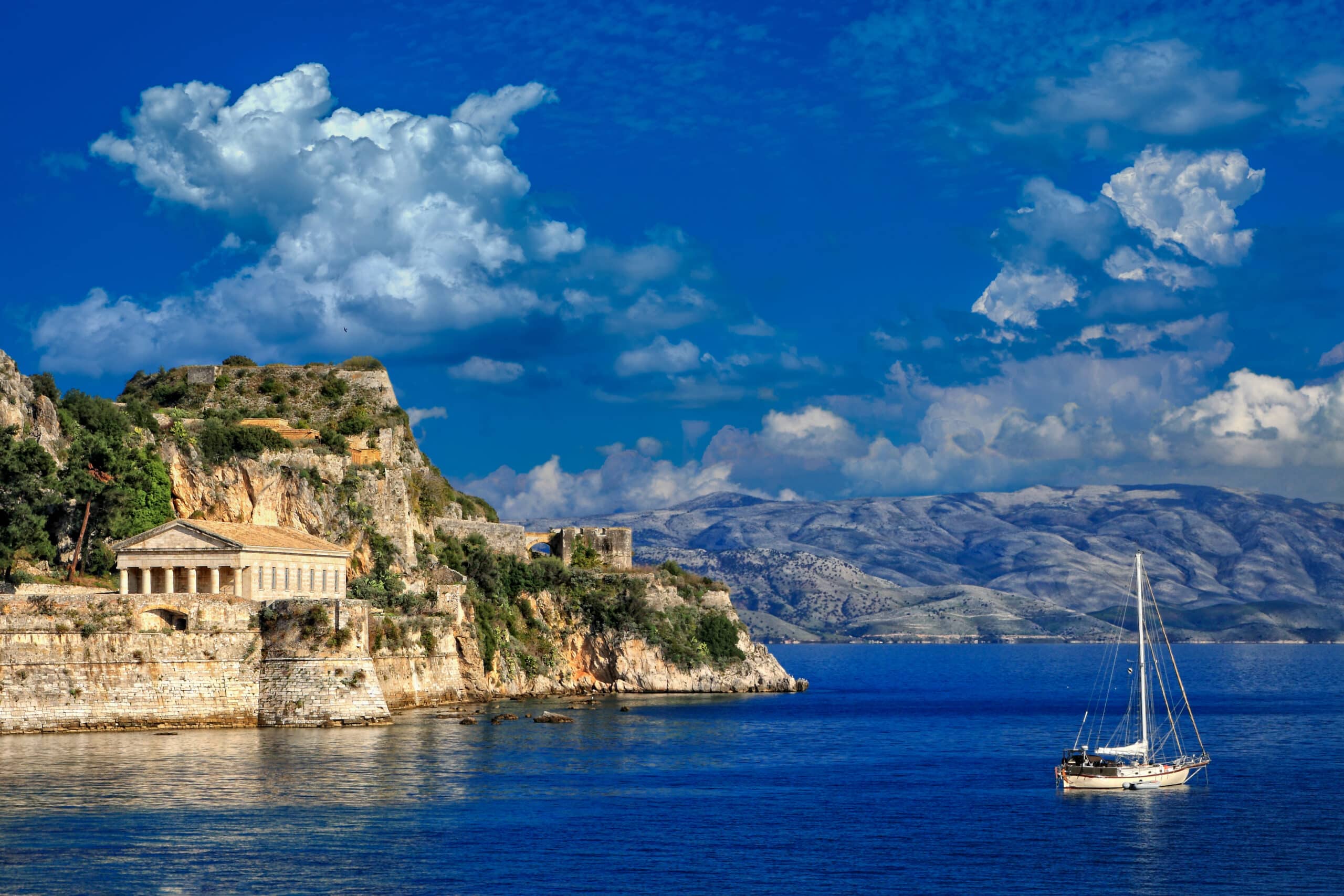 Hellenic temple at Corfu island, Greece