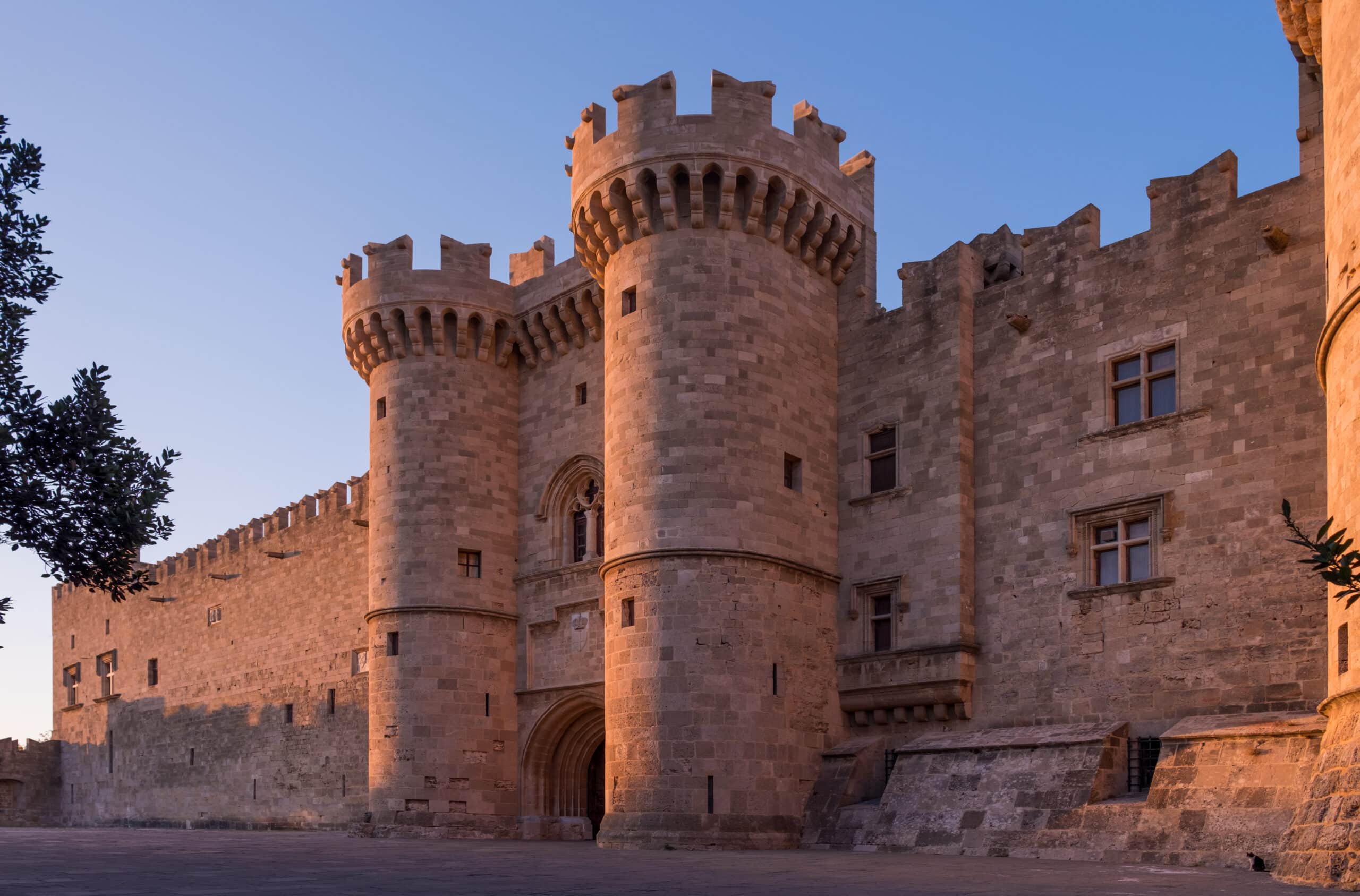 Medieval Castle of the Knights old town of Rhodes Island Greece