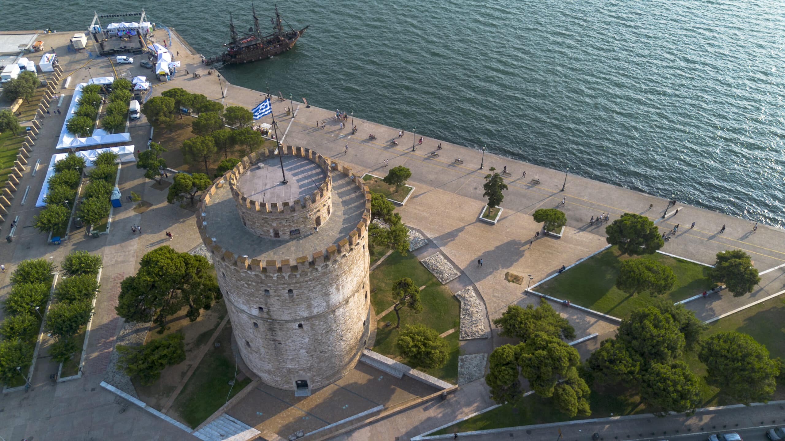Thessaloniki, Greece. June 22, 2025, view of the White Tower in Thessaloniki, Greece