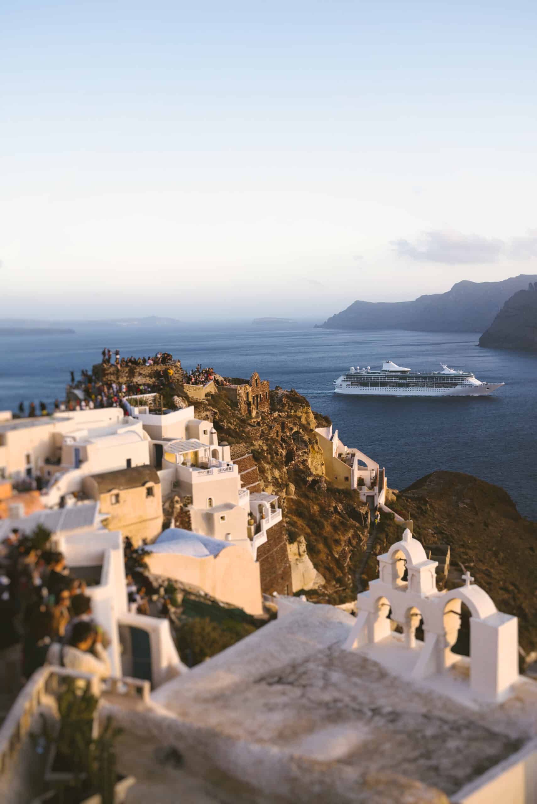 Oia in Santorini is a town famous for the amazing sunset.